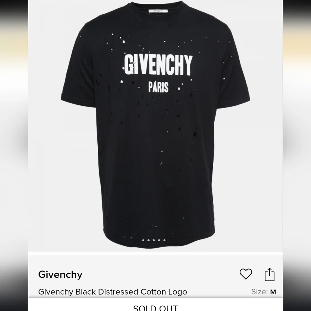Givenchy Black Distressed Cotton Short Sleeve Tee Unisex XS EUC - Picture 6 of 6